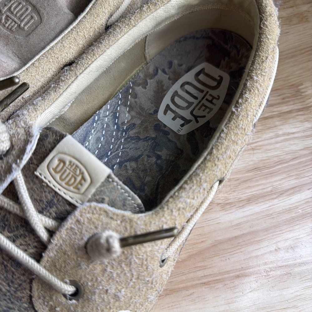 Hey Dude Realtree Harbor Lo Size M12 Suede Nubuck Comfy Slip On Shoes - Picture 4 of 11
